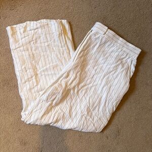 Abercrombie & Fitch White and Blue Striped Linen Pants Straight Leg NWOT